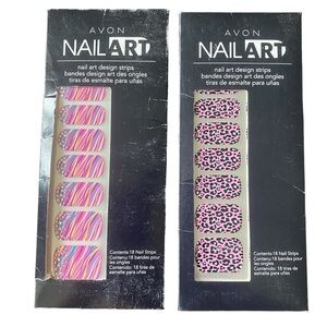 Avon Nail Art Nail Polish Stickers Pink Cheetah Color Street NEW